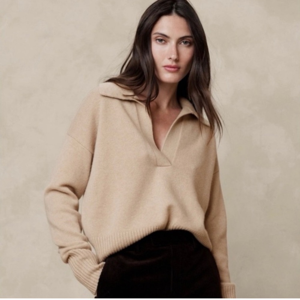 Banana Republic Luna cashmere sweater polo ASO Meghan Markle